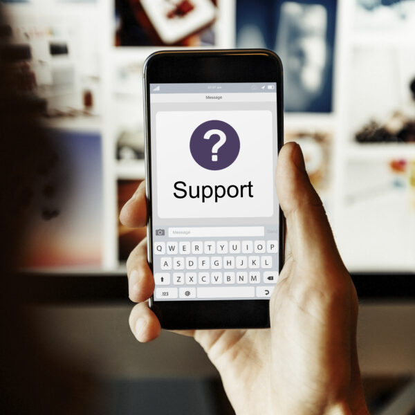 A smartphone displaying a support service A smartphone displaying a support service (Office of the Ombudsman for Telecommunications).